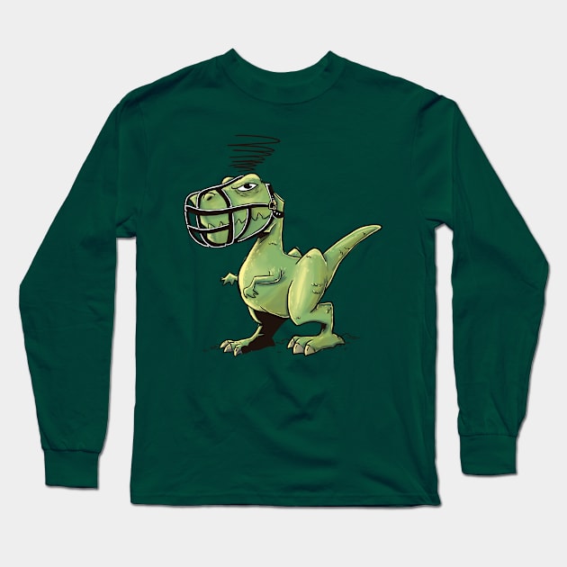 Angry Dino Long Sleeve T-Shirt by mpruner